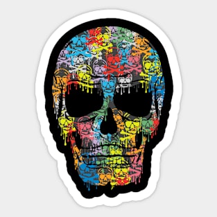 Skull Colorful Graffiti Slime Sticker